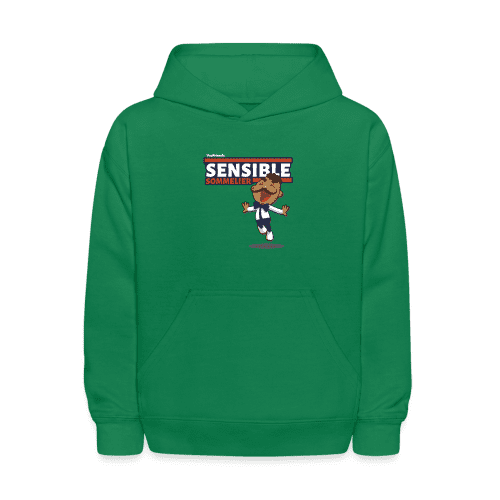 Sensible Sommelier Character Comfort Kids Hoodie - kelly green