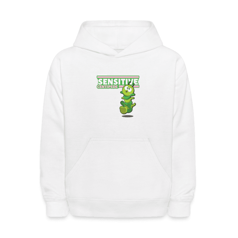 Sensitive Centipede Character Comfort Kids Hoodie - white