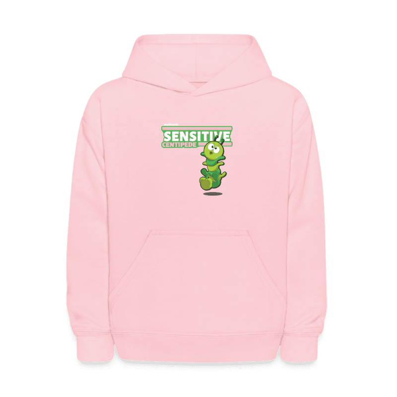 Sensitive Centipede Character Comfort Kids Hoodie - pink