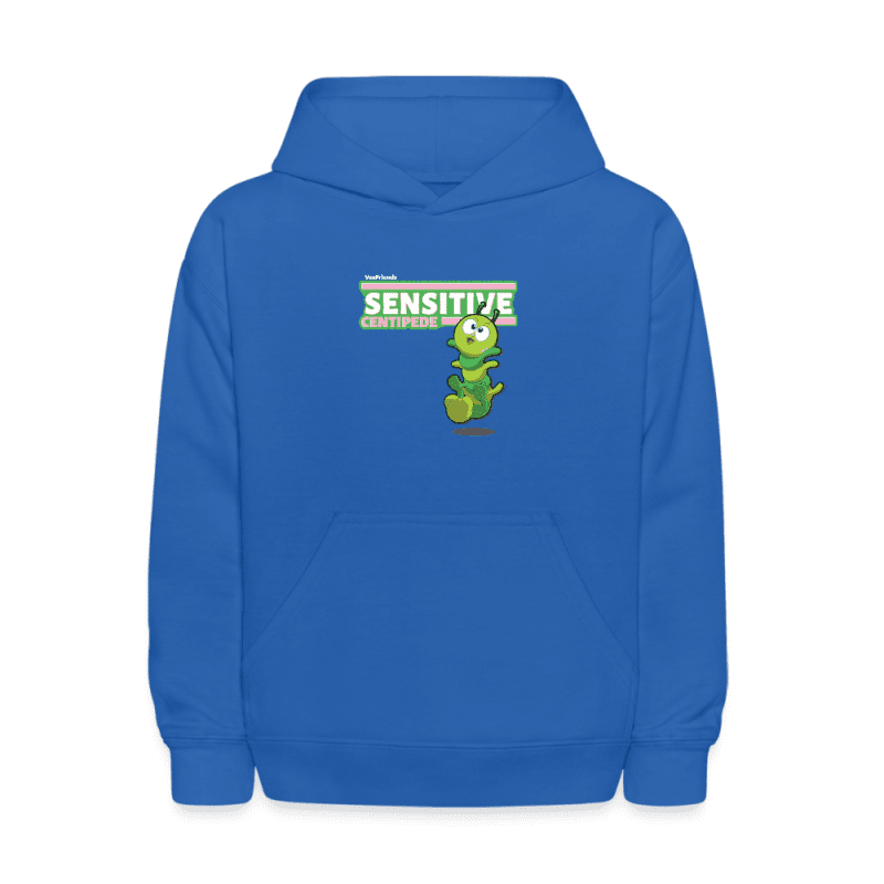 Sensitive Centipede Character Comfort Kids Hoodie - royal blue