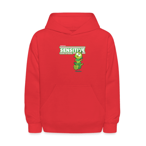 Sensitive Centipede Character Comfort Kids Hoodie - red