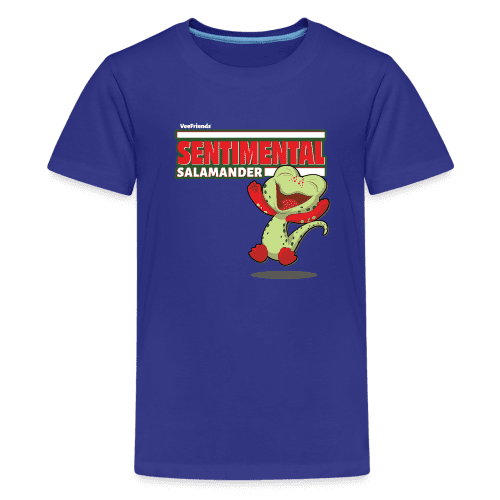 Sentimental Salamander Character Comfort Kids Tee - royal blue