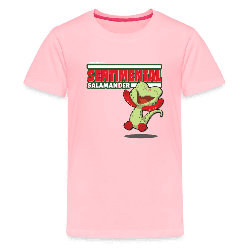 Sentimental Salamander Character Comfort Kids Tee - pink