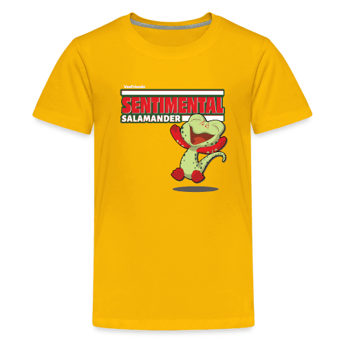 Sentimental Salamander Character Comfort Kids Tee - sun yellow