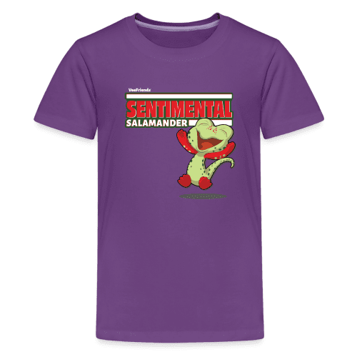 Sentimental Salamander Character Comfort Kids Tee - purple