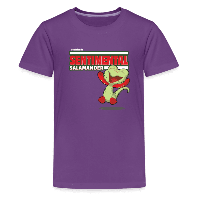 Sentimental Salamander Character Comfort Kids Tee - purple