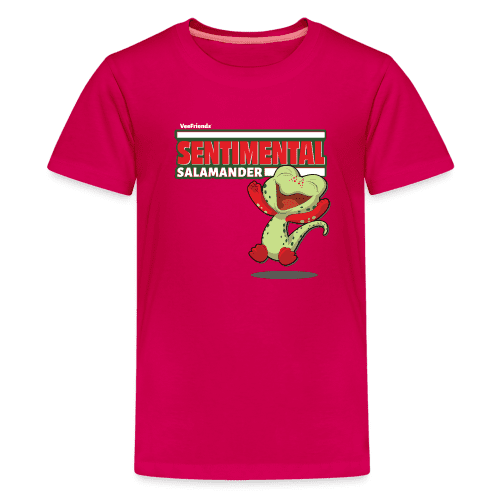 Sentimental Salamander Character Comfort Kids Tee - dark pink