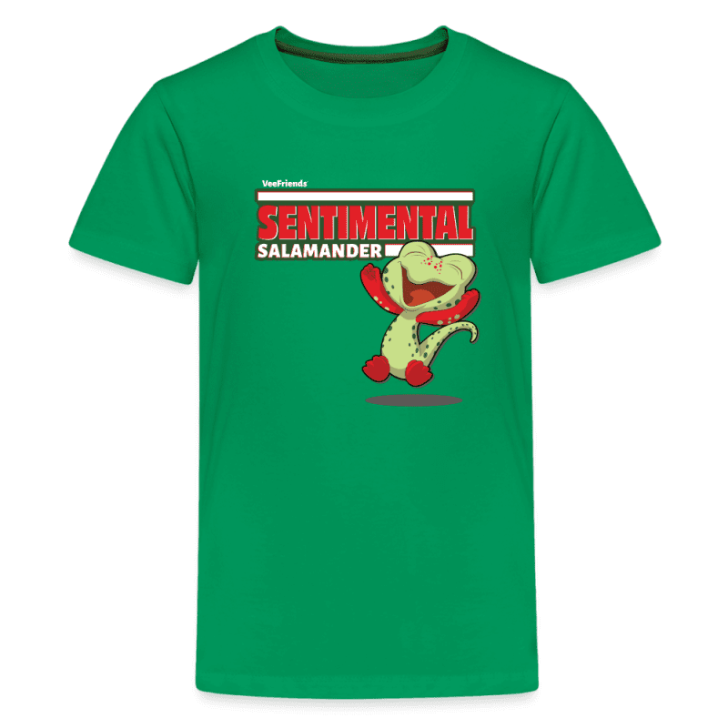 Sentimental Salamander Character Comfort Kids Tee - kelly green