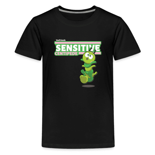 Sensitive Centipede Character Comfort Kids Tee - black