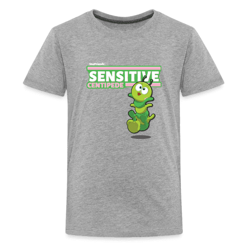 Sensitive Centipede Character Comfort Kids Tee - heather gray