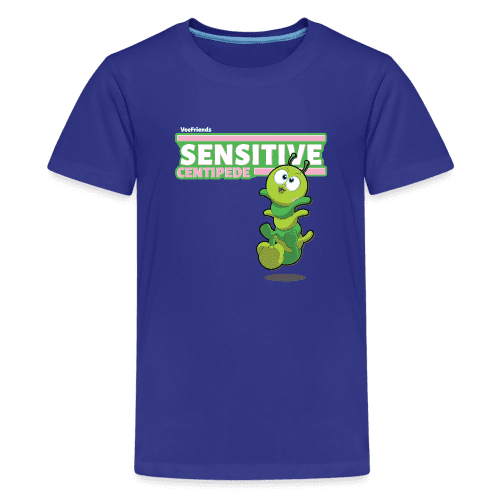 Sensitive Centipede Character Comfort Kids Tee - royal blue