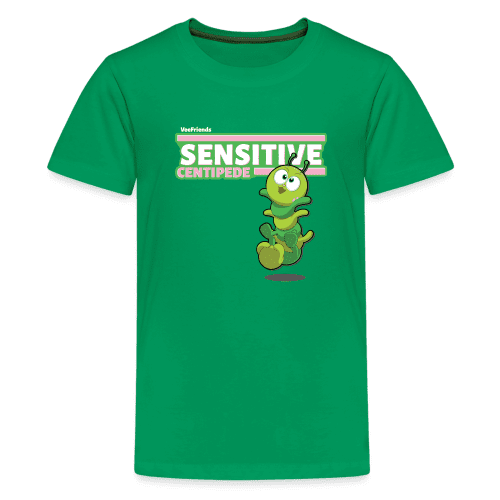 Sensitive Centipede Character Comfort Kids Tee - kelly green