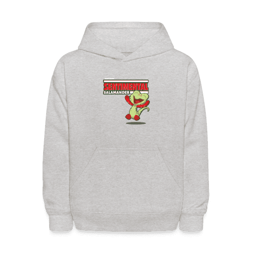 Sentimental Salamander Character Comfort Kids Hoodie - heather gray