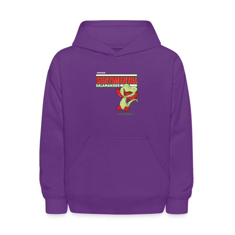 Sentimental Salamander Character Comfort Kids Hoodie - purple