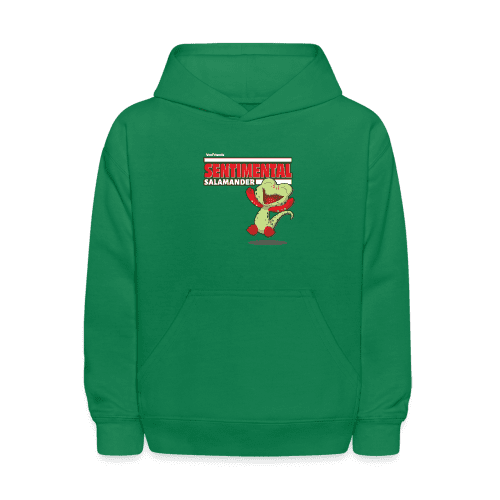 Sentimental Salamander Character Comfort Kids Hoodie - kelly green