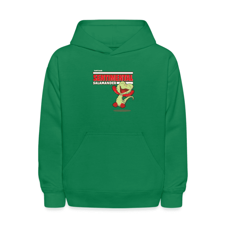 Sentimental Salamander Character Comfort Kids Hoodie - kelly green