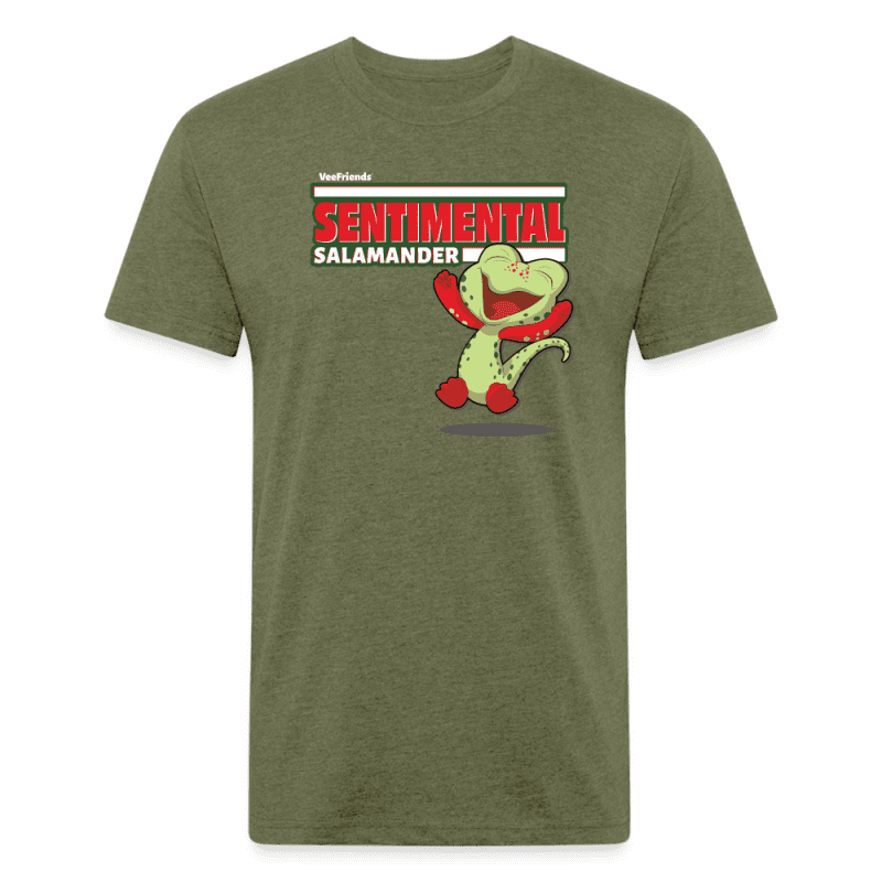 Sentimental Salamander Character Comfort Adult Tee - heather military green