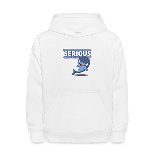 Serious Sperm Whale Character Comfort Kids Hoodie - white