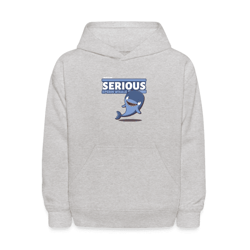 Serious Sperm Whale Character Comfort Kids Hoodie - heather gray