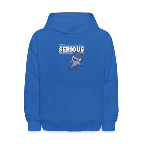 Serious Sperm Whale Character Comfort Kids Hoodie - royal blue