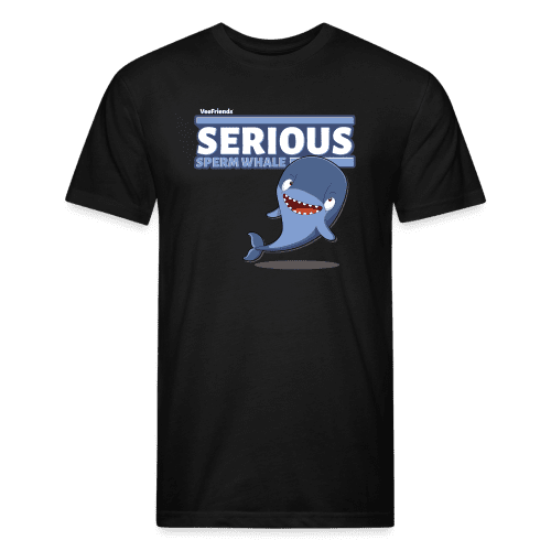 Serious Sperm Whale Character Comfort Adult Tee - black