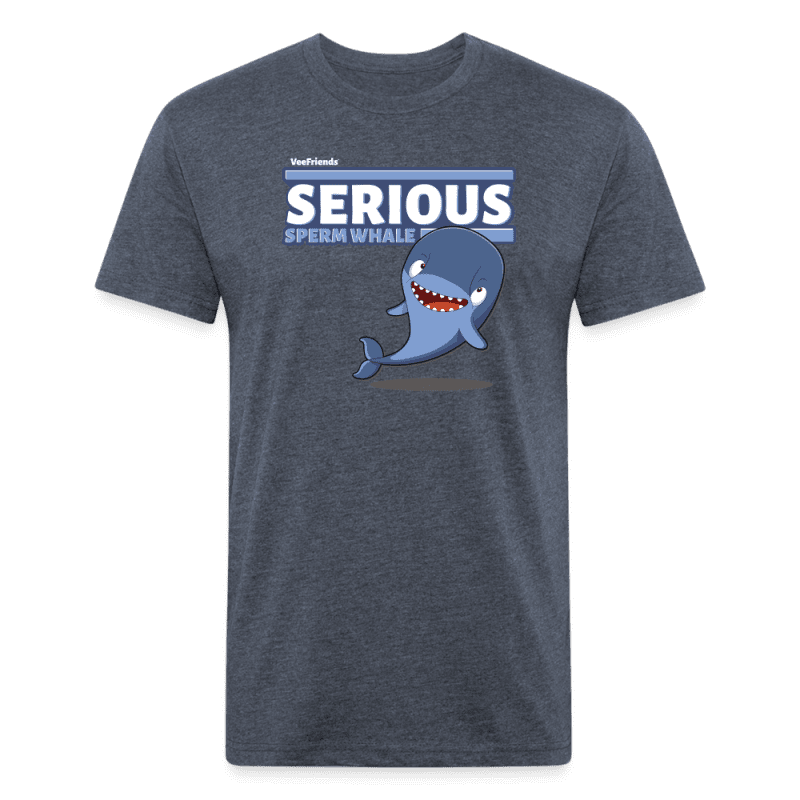 Serious Sperm Whale Character Comfort Adult Tee - heather navy