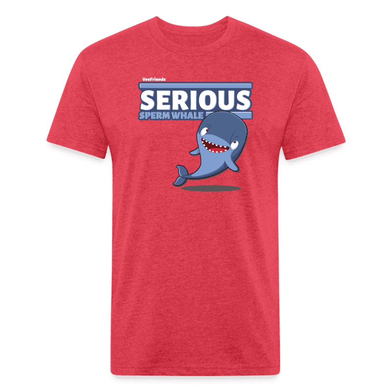 Serious Sperm Whale Character Comfort Adult Tee - heather red