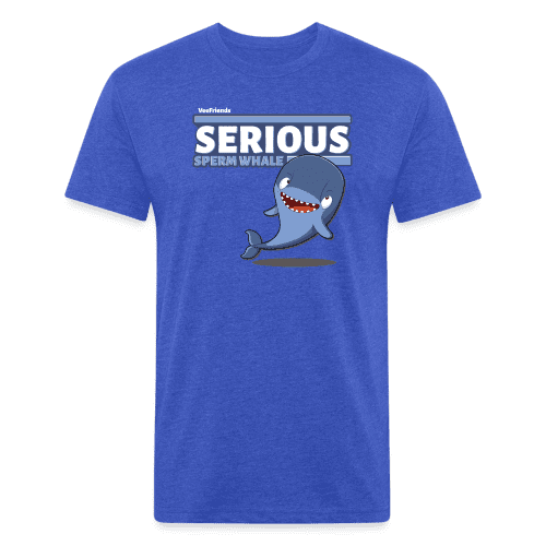 Serious Sperm Whale Character Comfort Adult Tee - heather royal