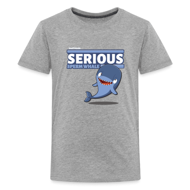 Serious Sperm Whale Character Comfort Kids Tee - heather gray