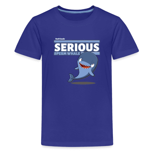 Serious Sperm Whale Character Comfort Kids Tee - royal blue