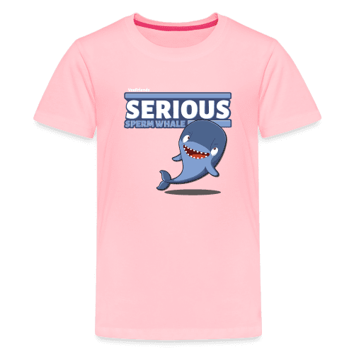 Serious Sperm Whale Character Comfort Kids Tee - pink