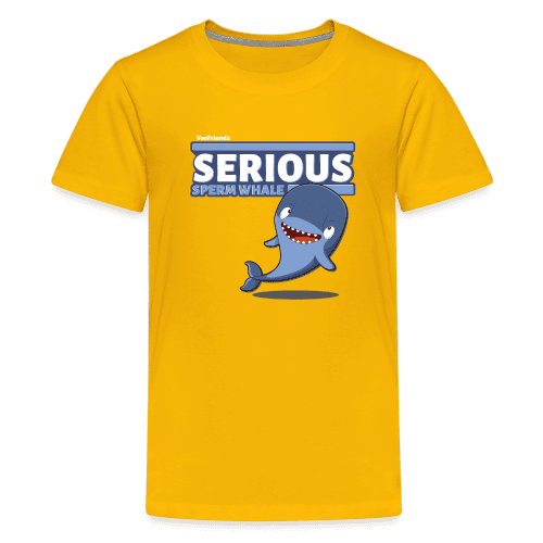 Serious Sperm Whale Character Comfort Kids Tee - sun yellow