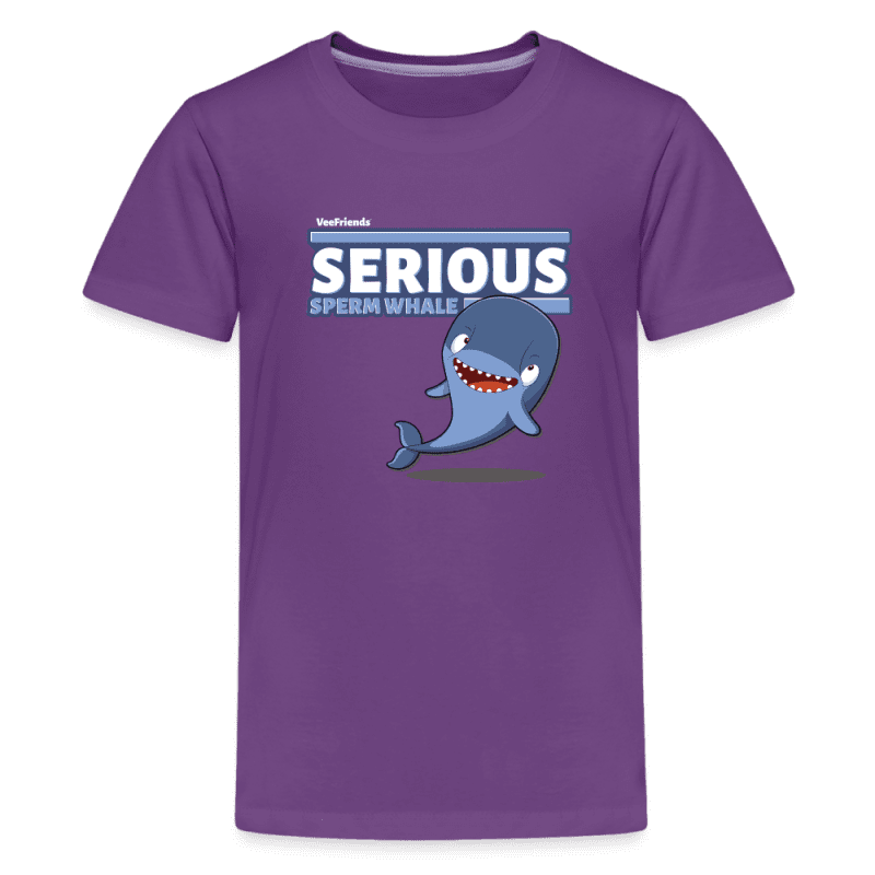 Serious Sperm Whale Character Comfort Kids Tee - purple