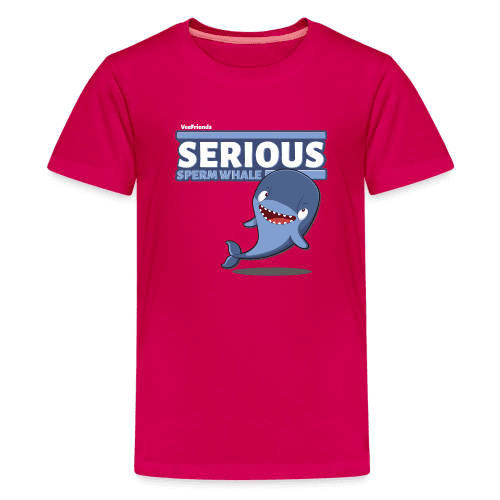 Serious Sperm Whale Character Comfort Kids Tee - dark pink