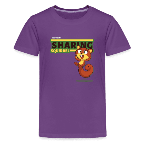 Sharing Squirrel Character Comfort Kids Tee - purple