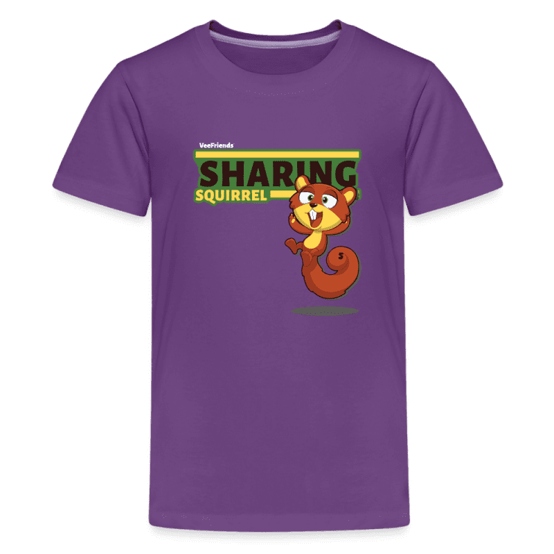 Sharing Squirrel Character Comfort Kids Tee - purple