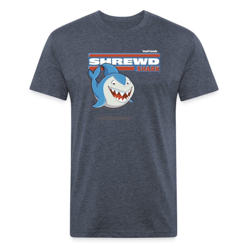 Shrewd Shark Character Comfort Adult Tee - heather navy