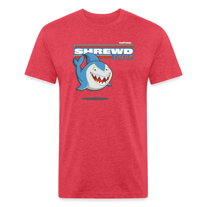 Shrewd Shark Character Comfort Adult Tee - heather red