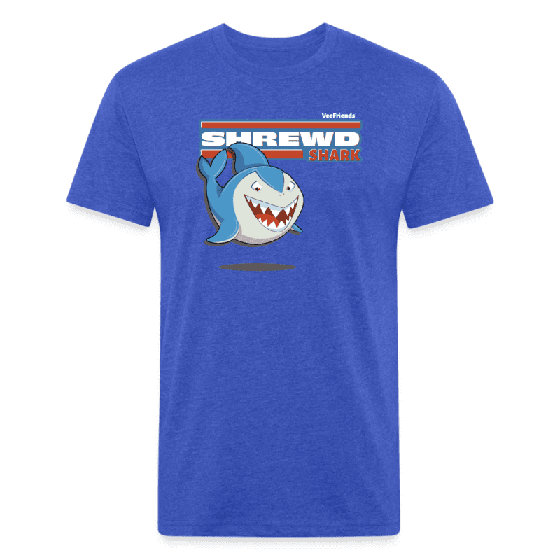 Shrewd Shark Character Comfort Adult Tee - heather royal