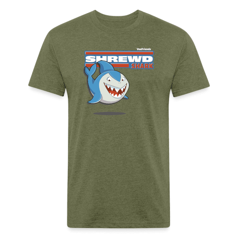 Shrewd Shark Character Comfort Adult Tee - heather military green