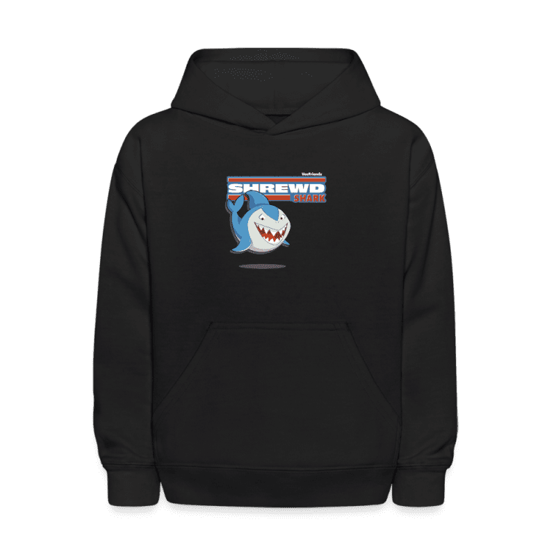 Shrewd Shark Character Comfort Kids Hoodie - black