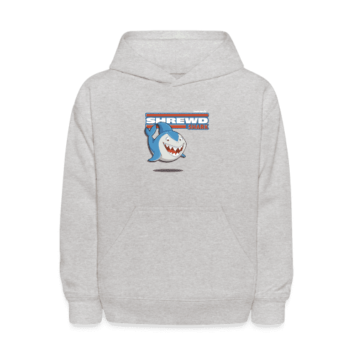 Shrewd Shark Character Comfort Kids Hoodie - heather gray