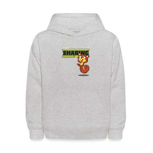 Sharing Squirrel Character Comfort Kids Hoodie - heather gray