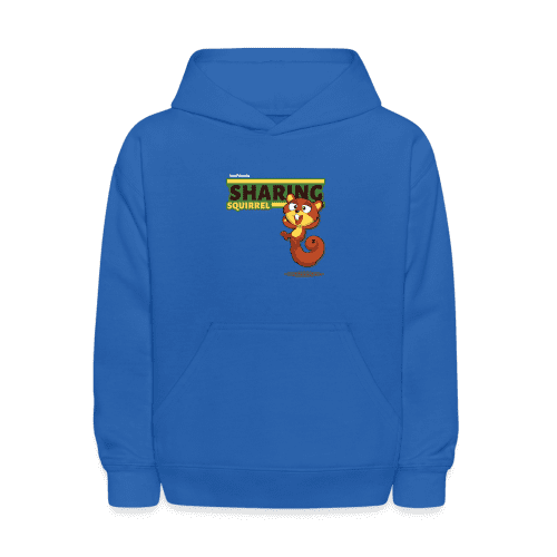 Sharing Squirrel Character Comfort Kids Hoodie - royal blue