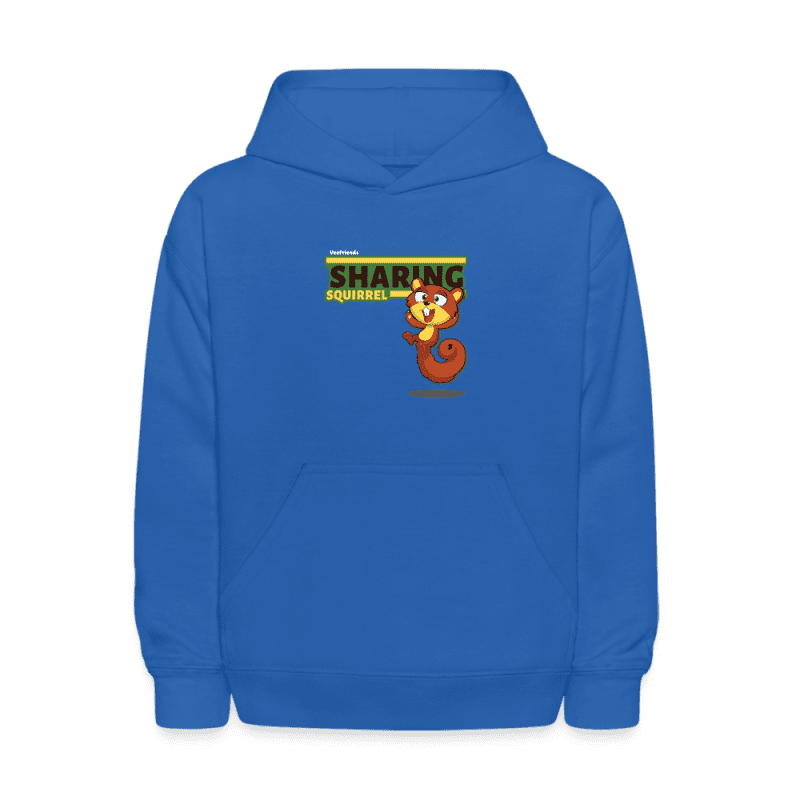 Sharing Squirrel Character Comfort Kids Hoodie - royal blue