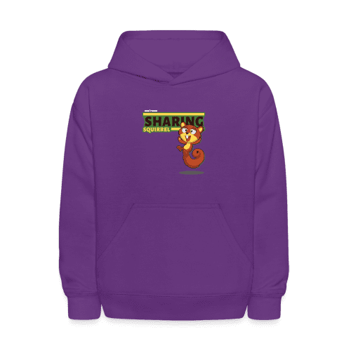 Sharing Squirrel Character Comfort Kids Hoodie - purple