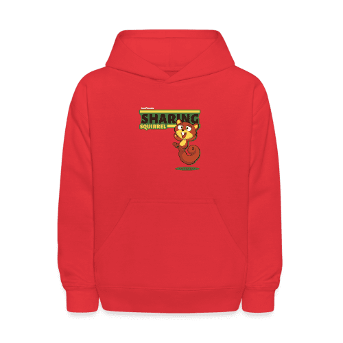 Sharing Squirrel Character Comfort Kids Hoodie - red