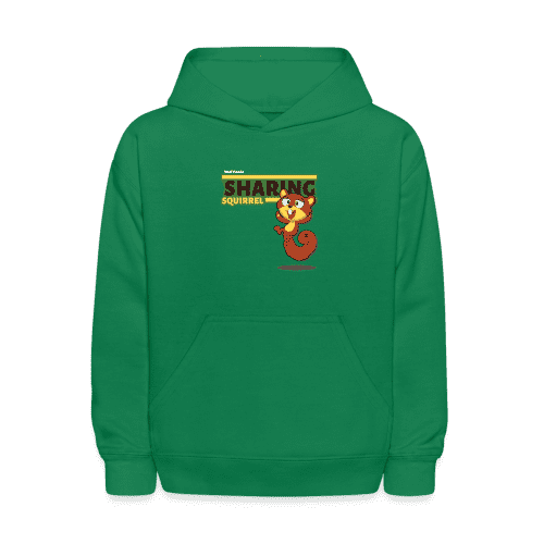 Sharing Squirrel Character Comfort Kids Hoodie - kelly green