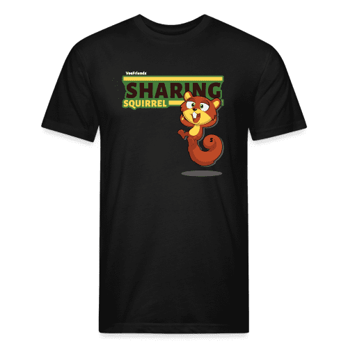 Sharing Squirrel Character Comfort Adult Tee - black