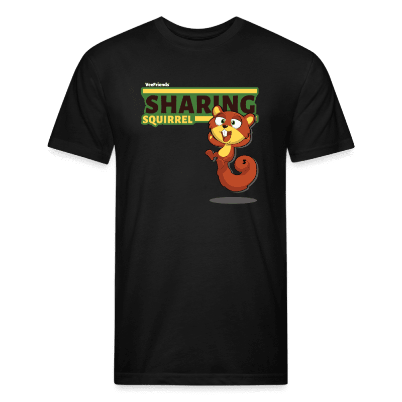 Sharing Squirrel Character Comfort Adult Tee - black